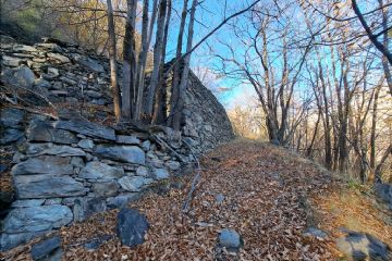 Un particolare degli imponenti terrazzamenti realizzati con pietra a secco ad inizio 1800. (foto: M.Caparello)